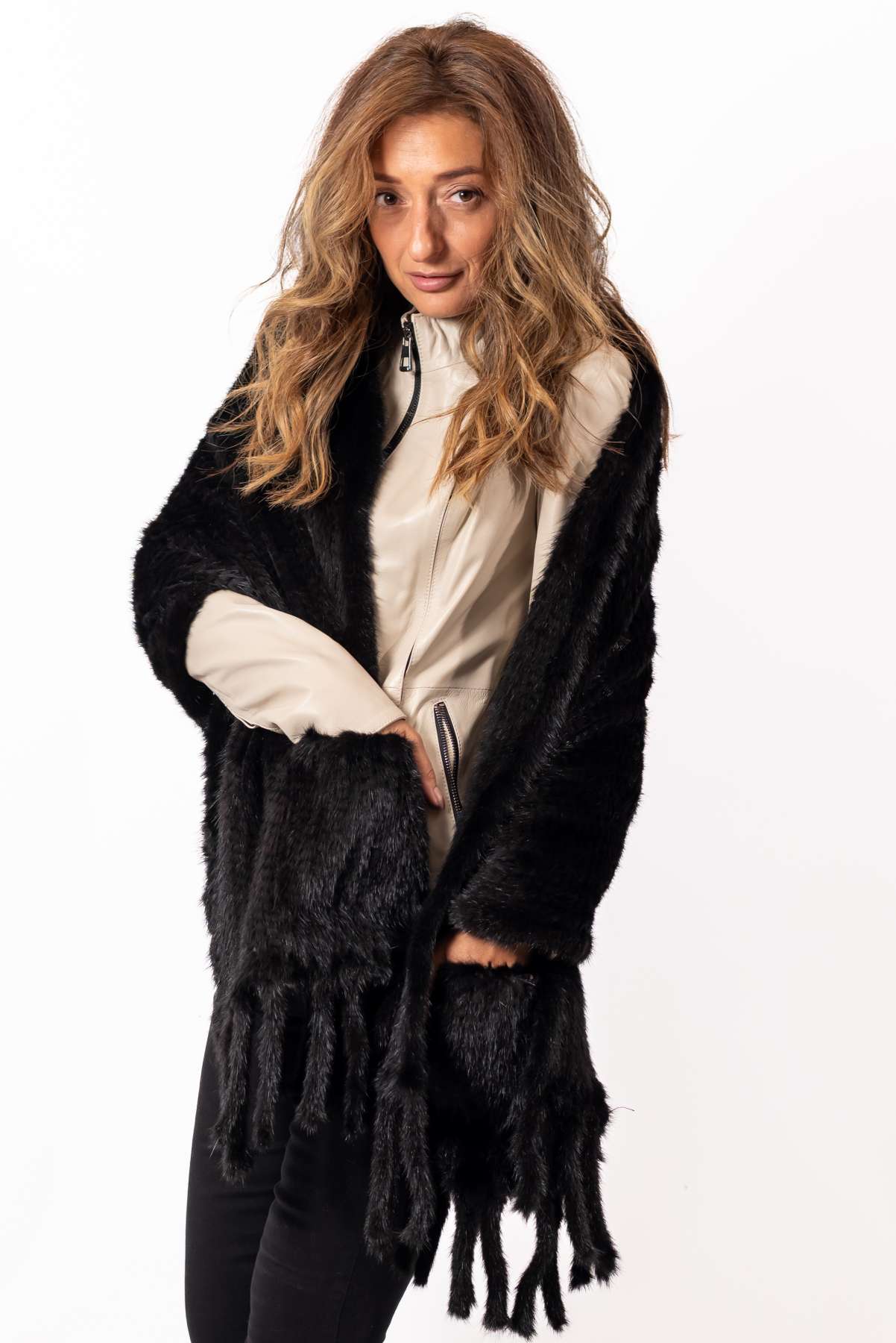 Women's exclusive knitted mink Scarf
