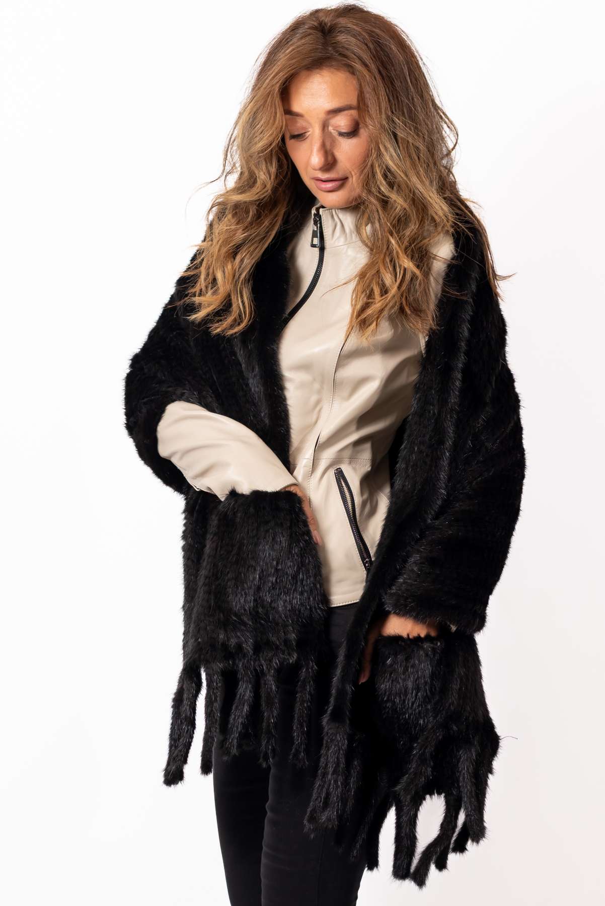 Women's exclusive knitted mink Scarf