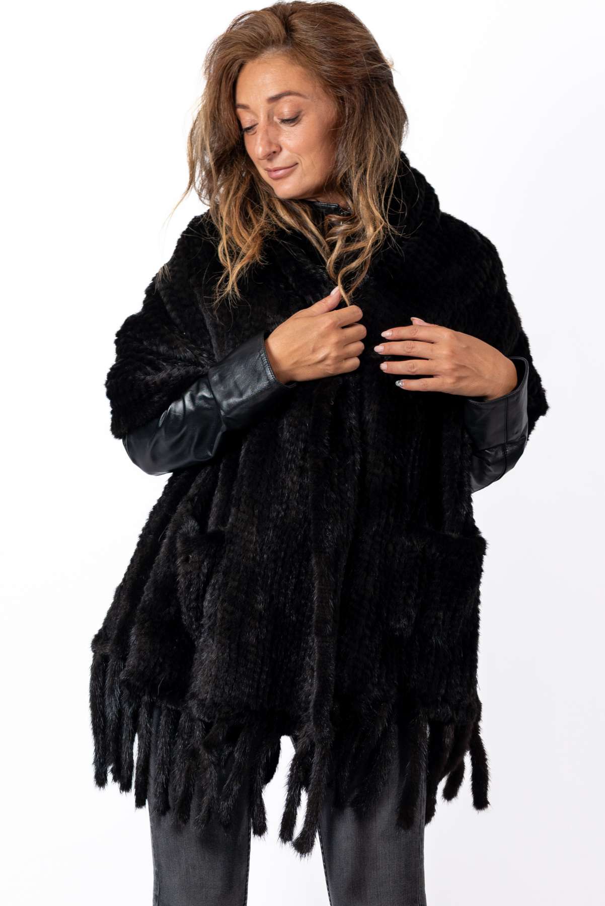 Women's exclusive knitted mink Scarf