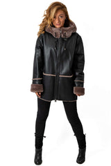 Women's exclusive lambskin coat Boyana