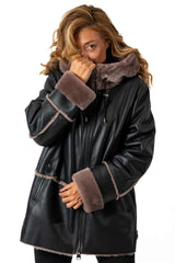 Women's exclusive lambskin coat Boyana