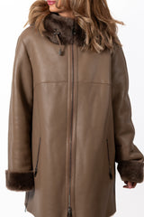 Women's exclusive lambskin coat Borislava Beige