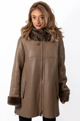 Women's exclusive lambskin coat Borislava Beige