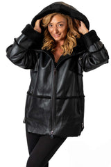 Women's exclusive lambskin coat Boyana Black
