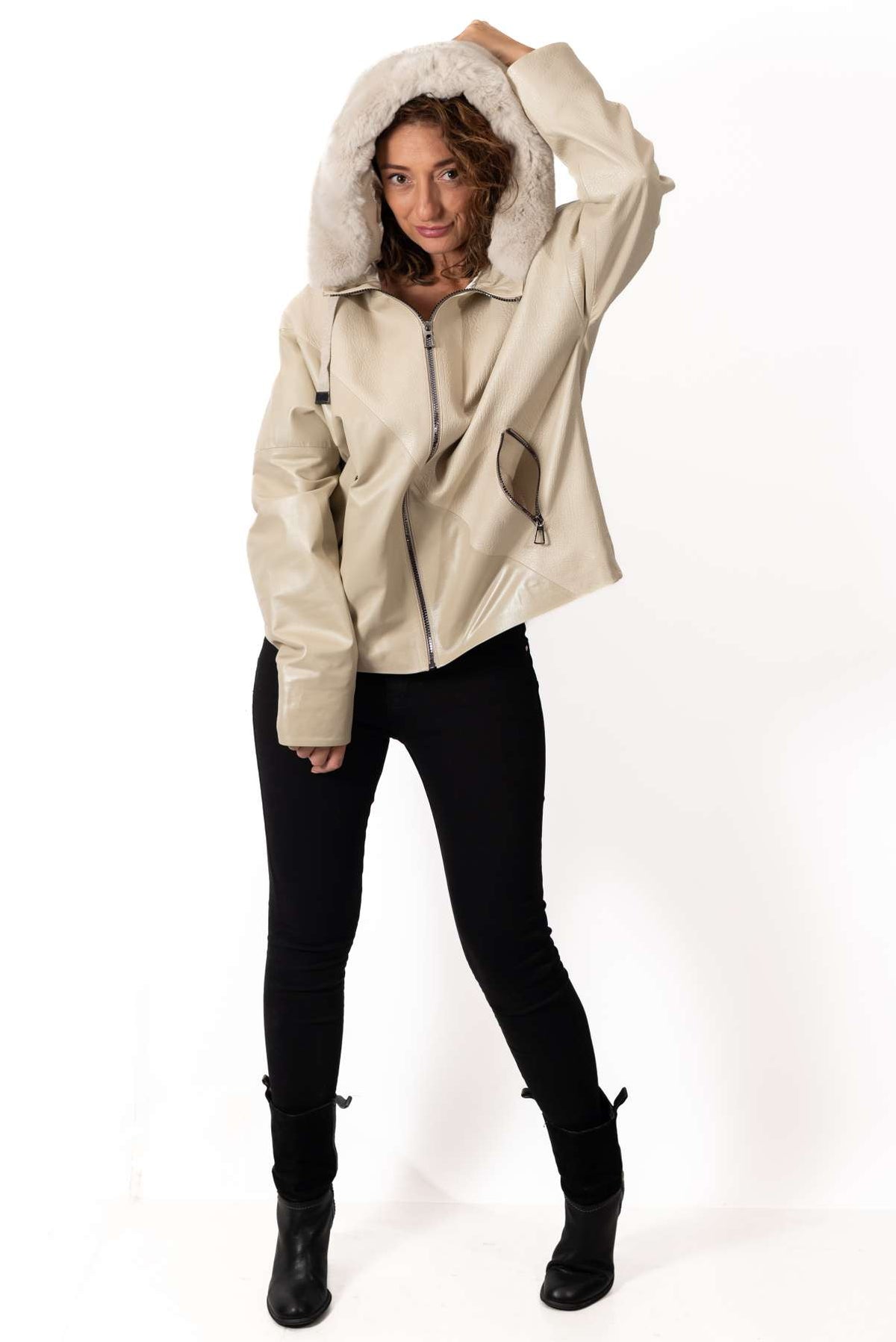 Women's leather coat Velizara