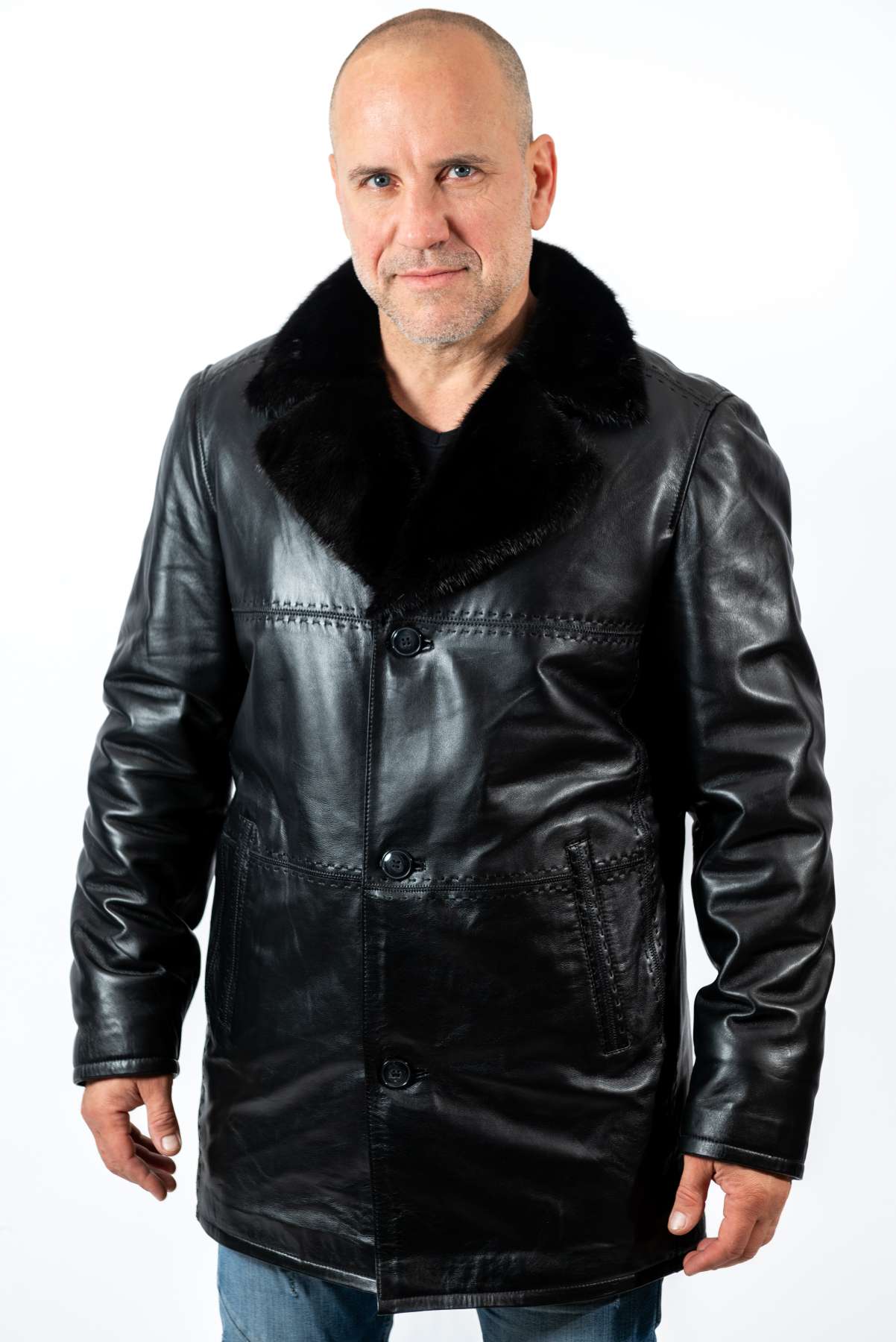 Men's coat Douglas with mink collar