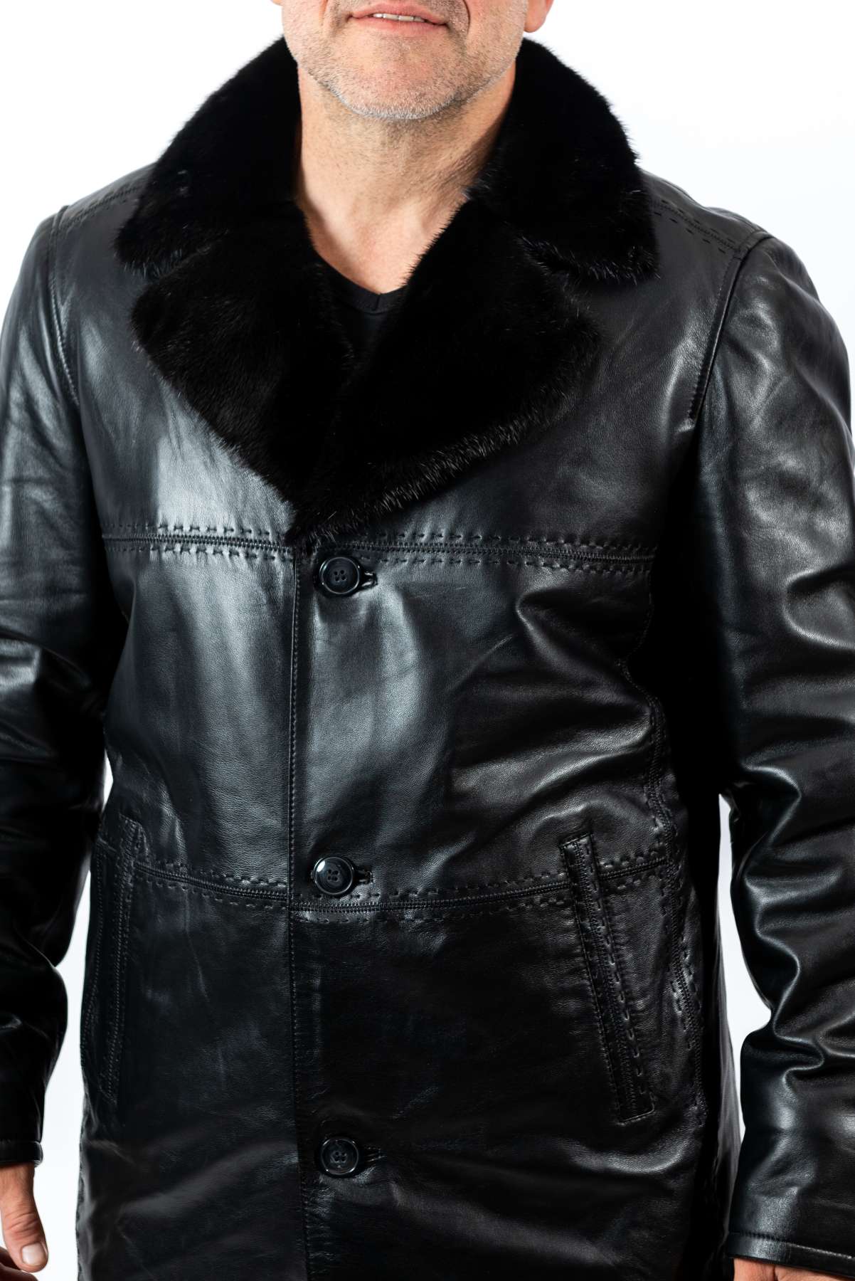 Men's coat Douglas with mink collar