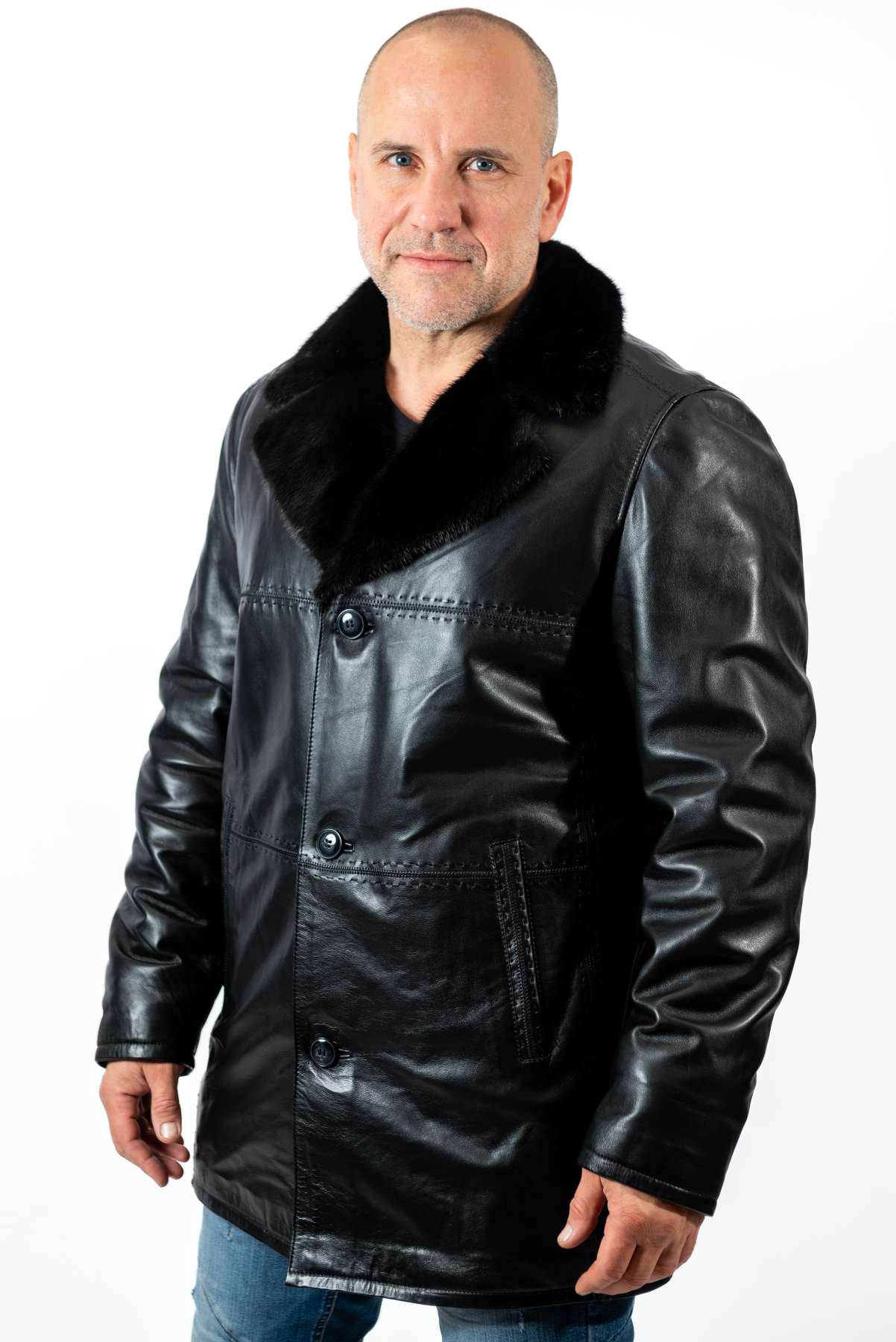 Men's coat Douglas with mink collar