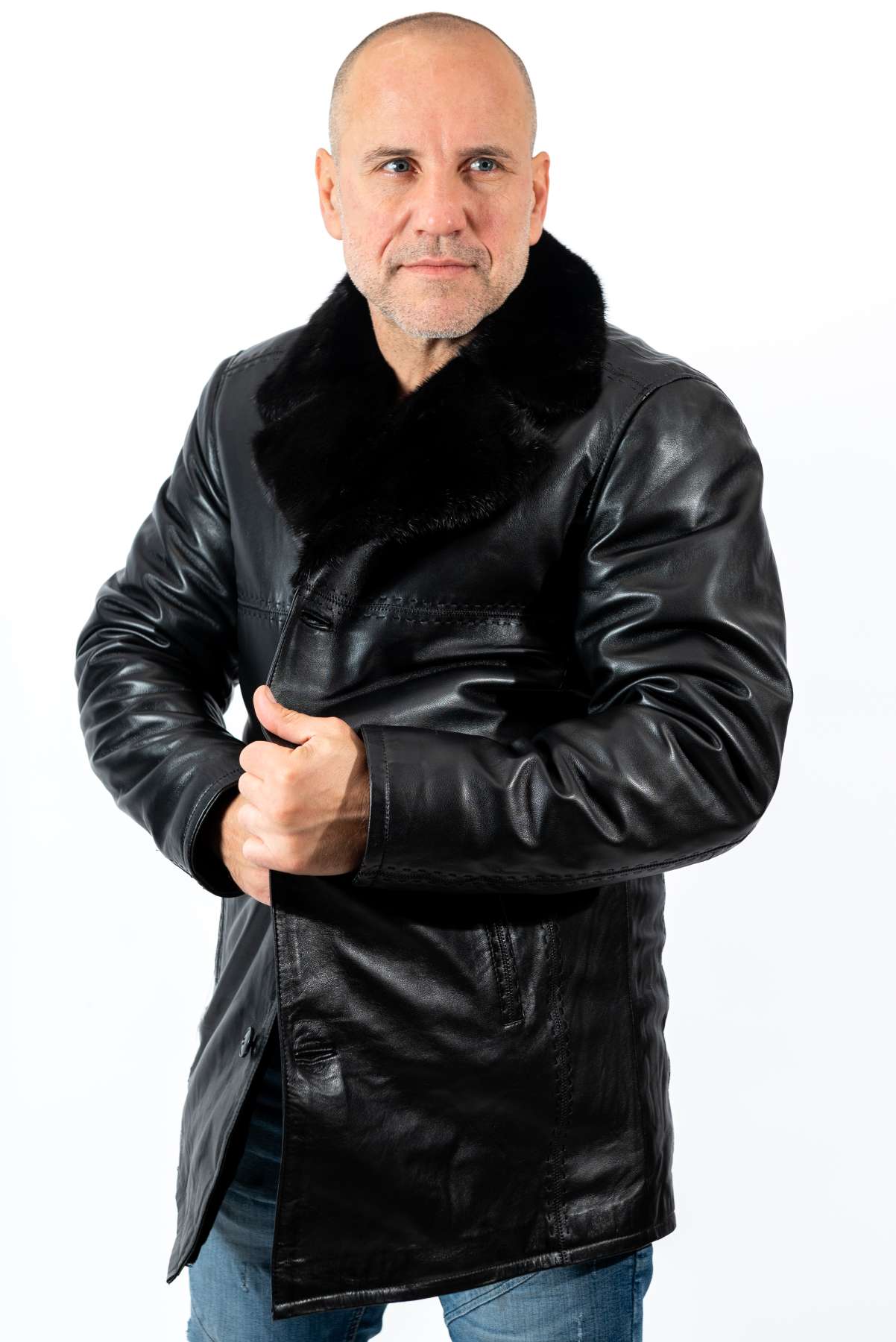 Men's coat Douglas with mink collar