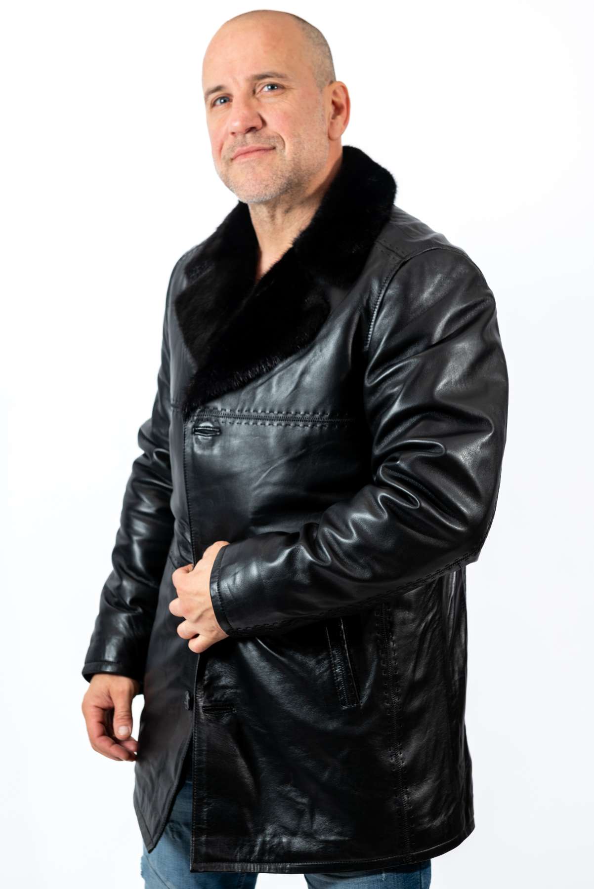 Men's coat Douglas with mink collar