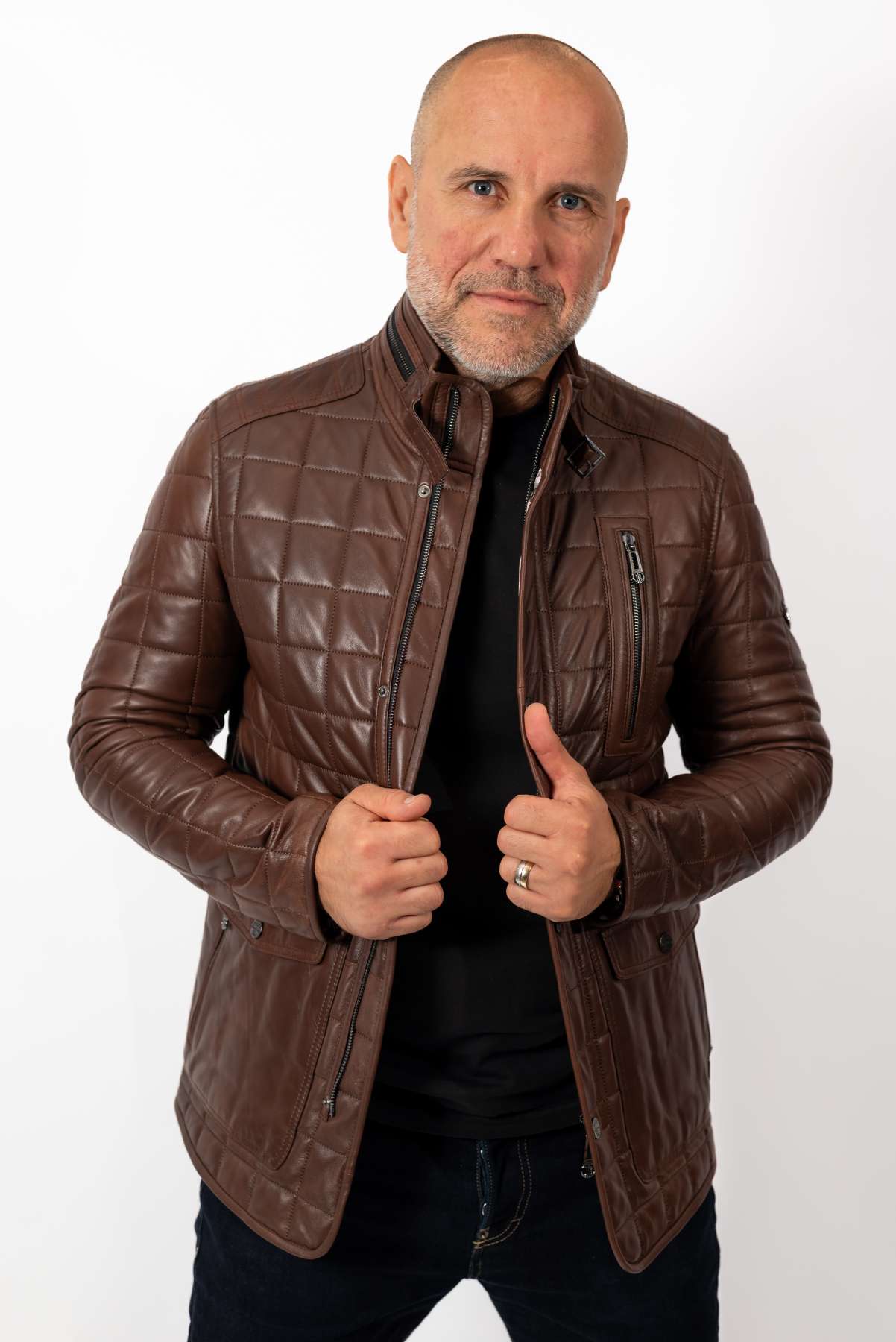 Men's leather jacket Zoran Brown
