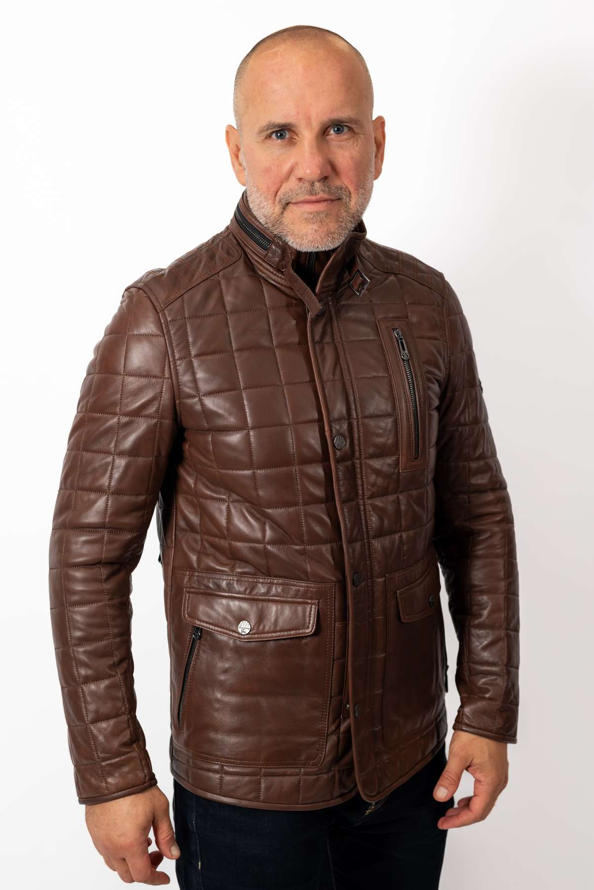 Men's leather jacket Zoran Brown