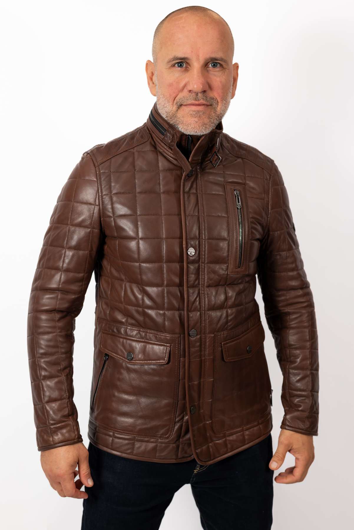 Men's leather jacket Zoran Brown