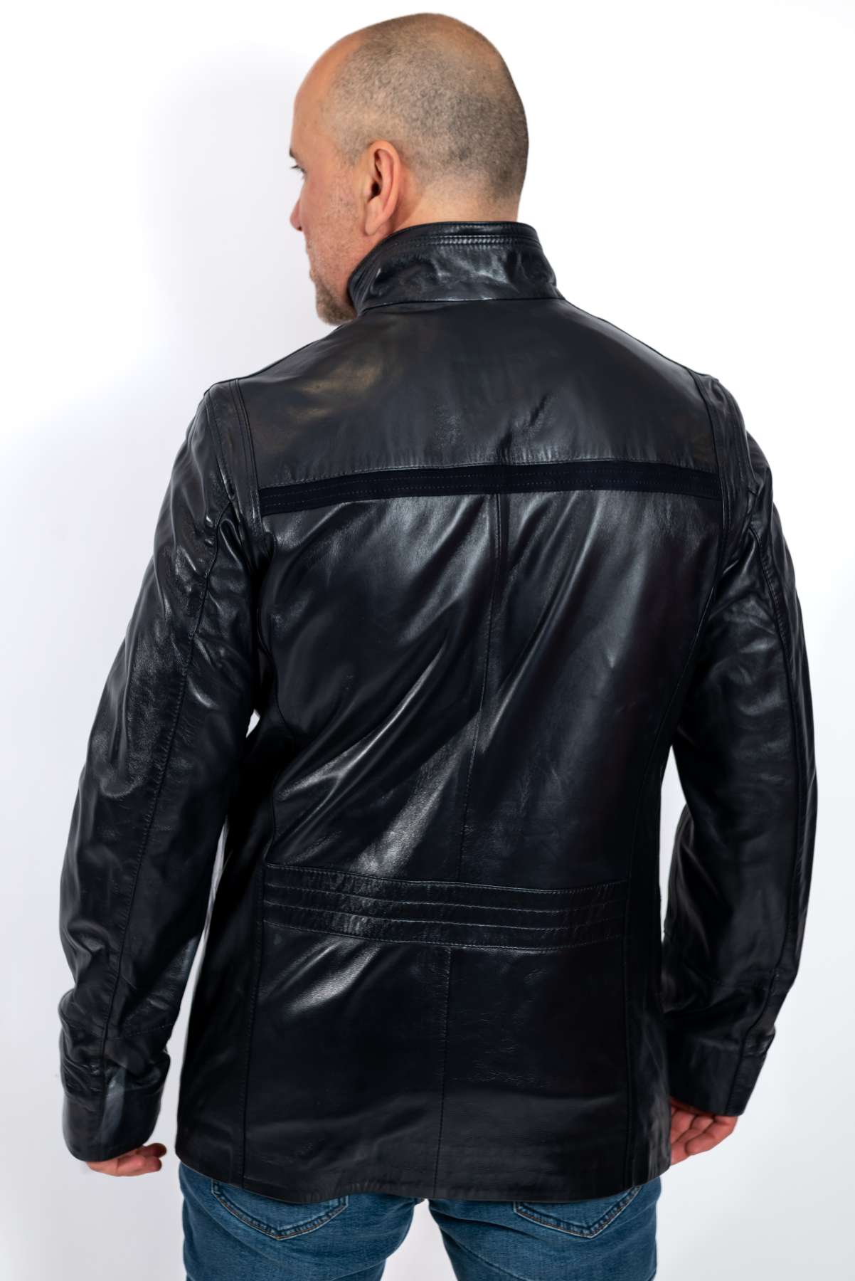 Men's leather jacket Eddie Blue