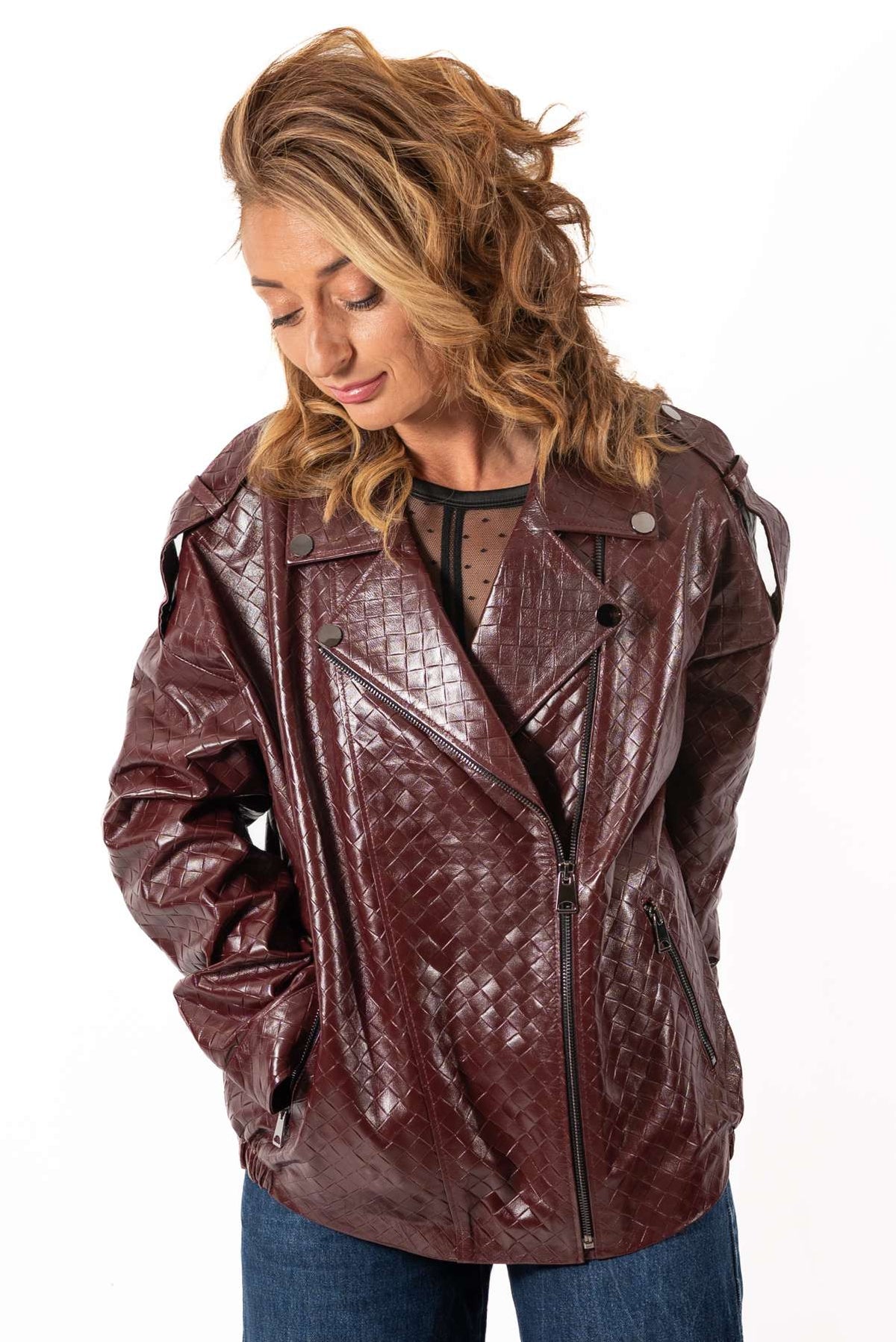 Women's leather jacket Allegra Bordo