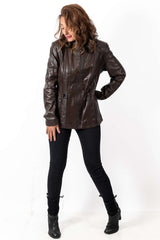 Women's leather jacket Adi Brown