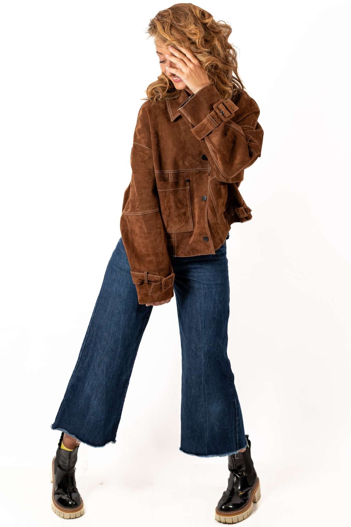 Leather suede jacket Gabi Brown