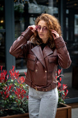 Women's leather jacket Alena Brown