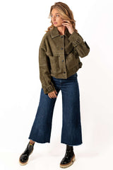 Leather suede jacket Gabi Green
