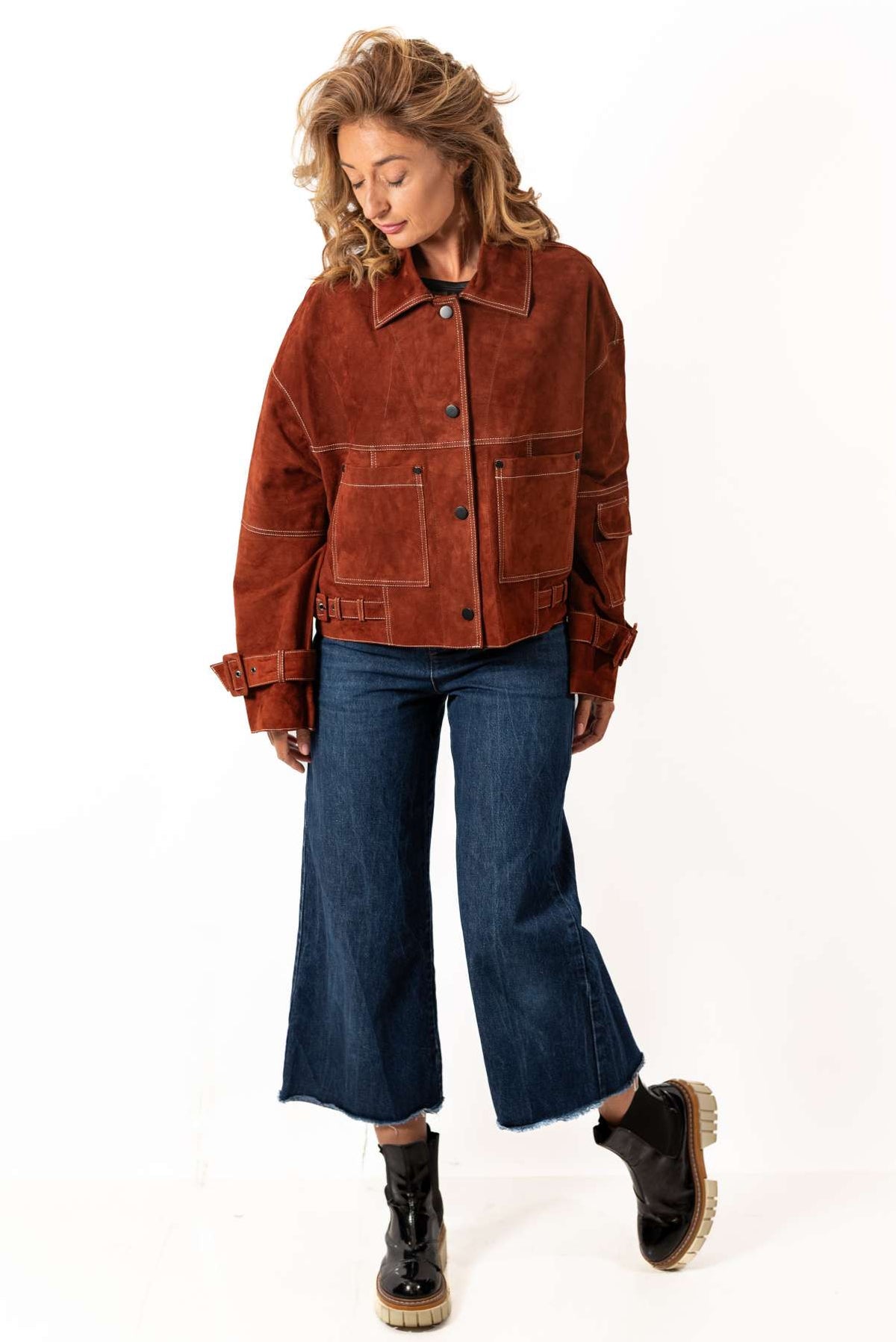 Leather suede jacket Gabi