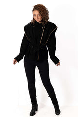 Leather suede jacket Alisa Black
