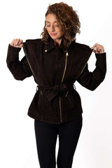 Leather suede jacket Alisa Brown