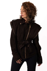 Leather suede jacket Alisa Brown