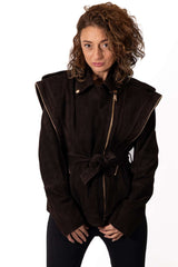 Leather suede jacket Alisa Brown