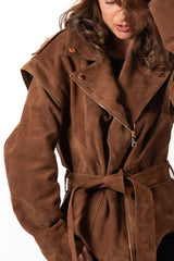 Leather suede jacket Alisa Camel