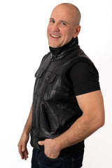 Men's leather Vest Orlin Black