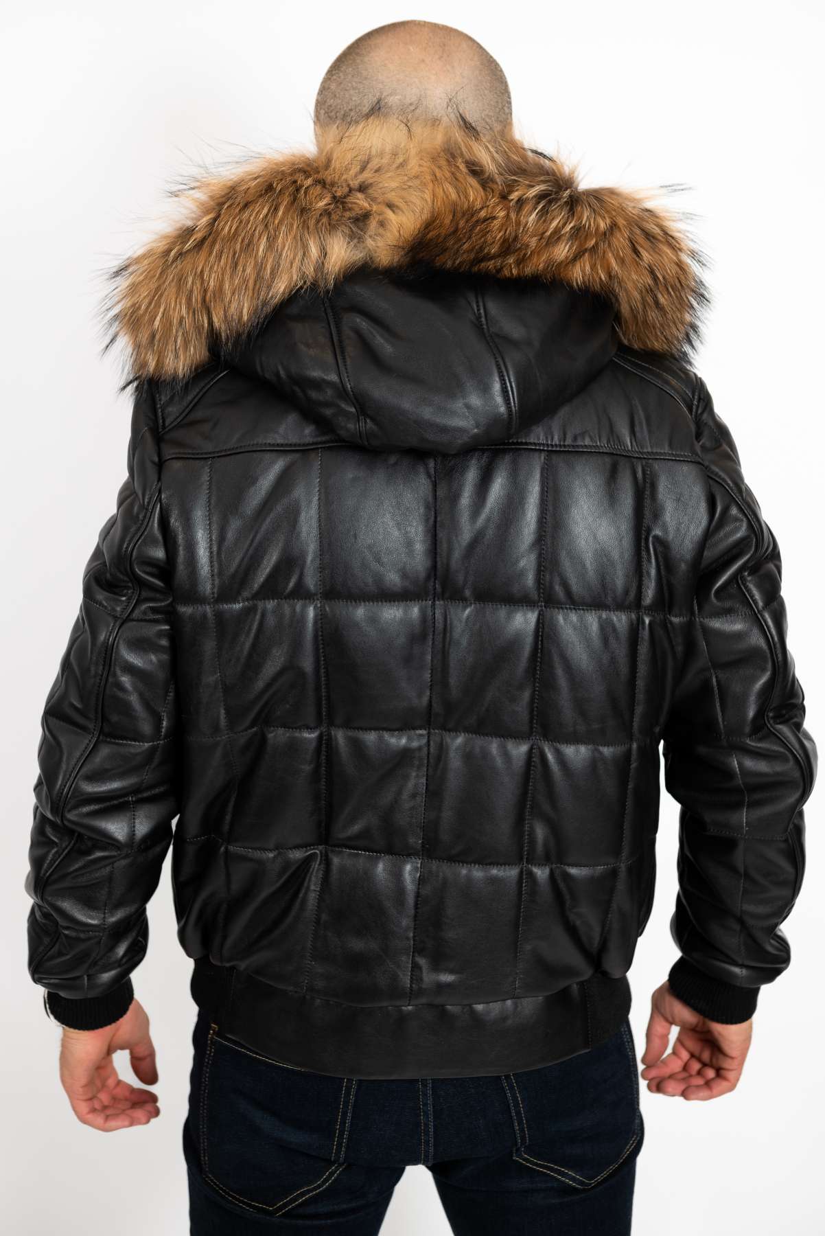 Men's leather winter bomber jacket Niko