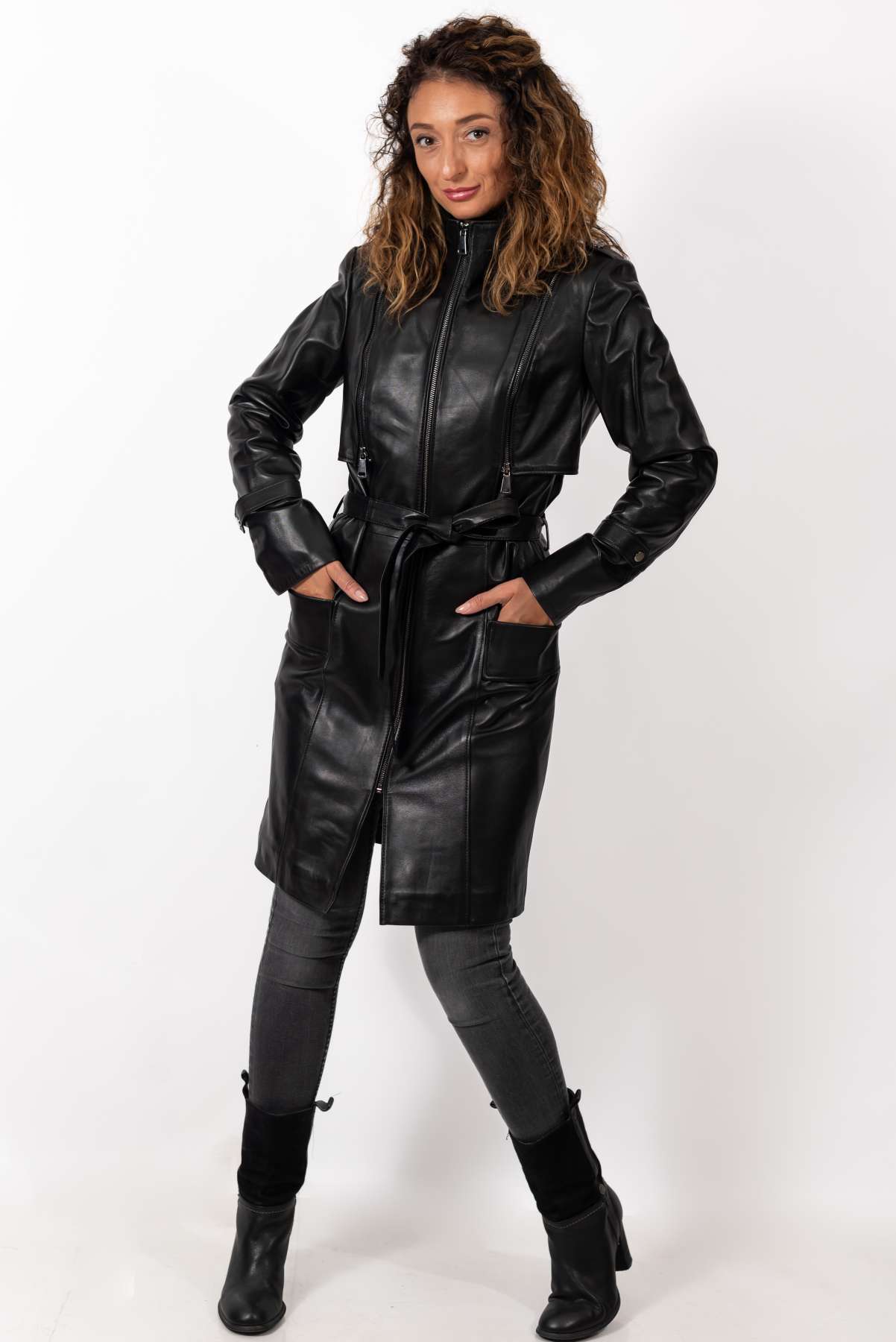 Women's leather coat Branimira Black