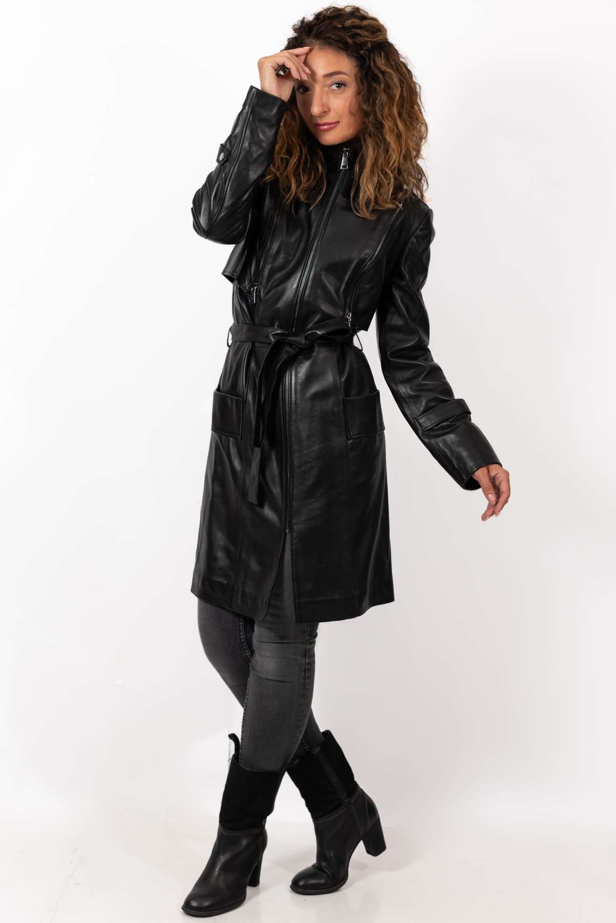 Women's leather coat Branimira Black