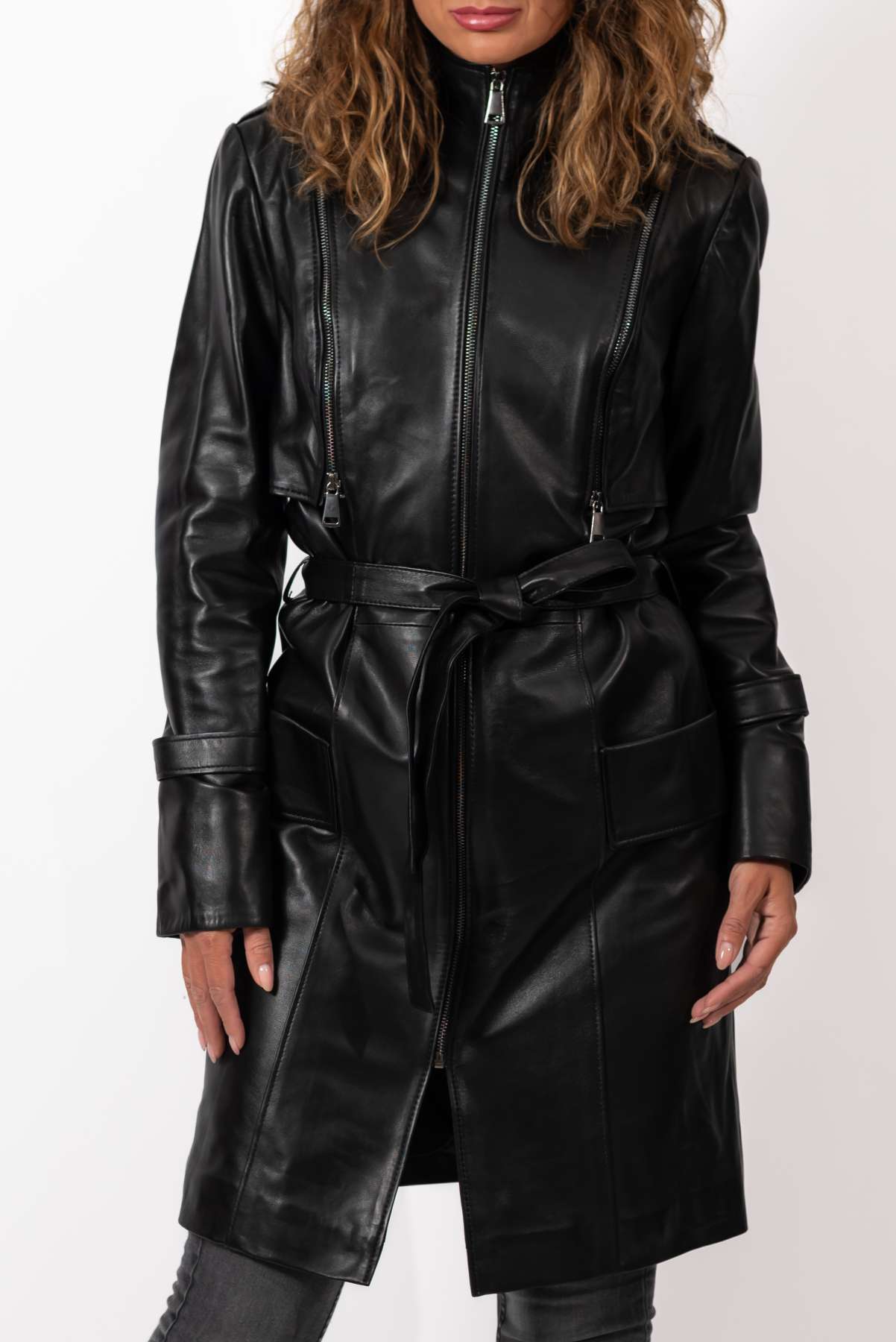 Women's leather coat Branimira Black