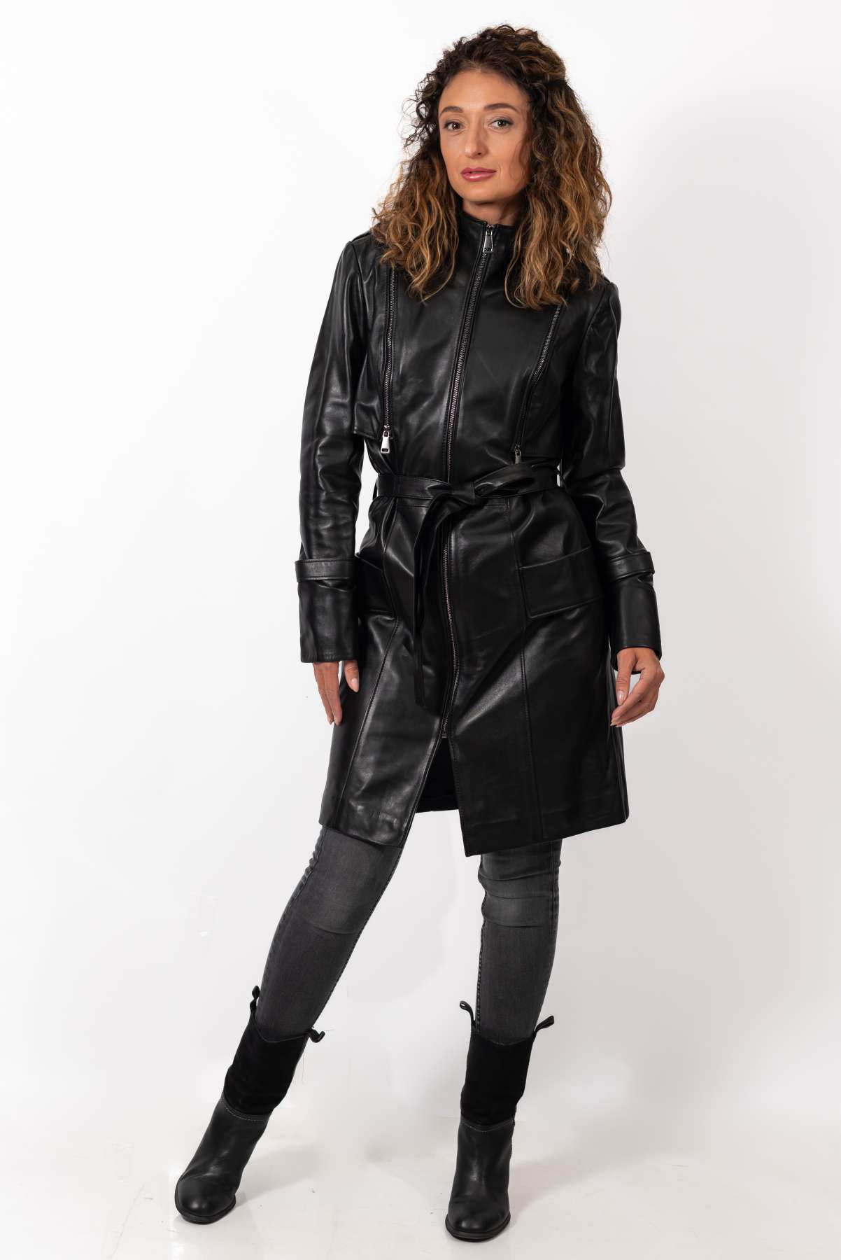 Women's leather coat Branimira Black