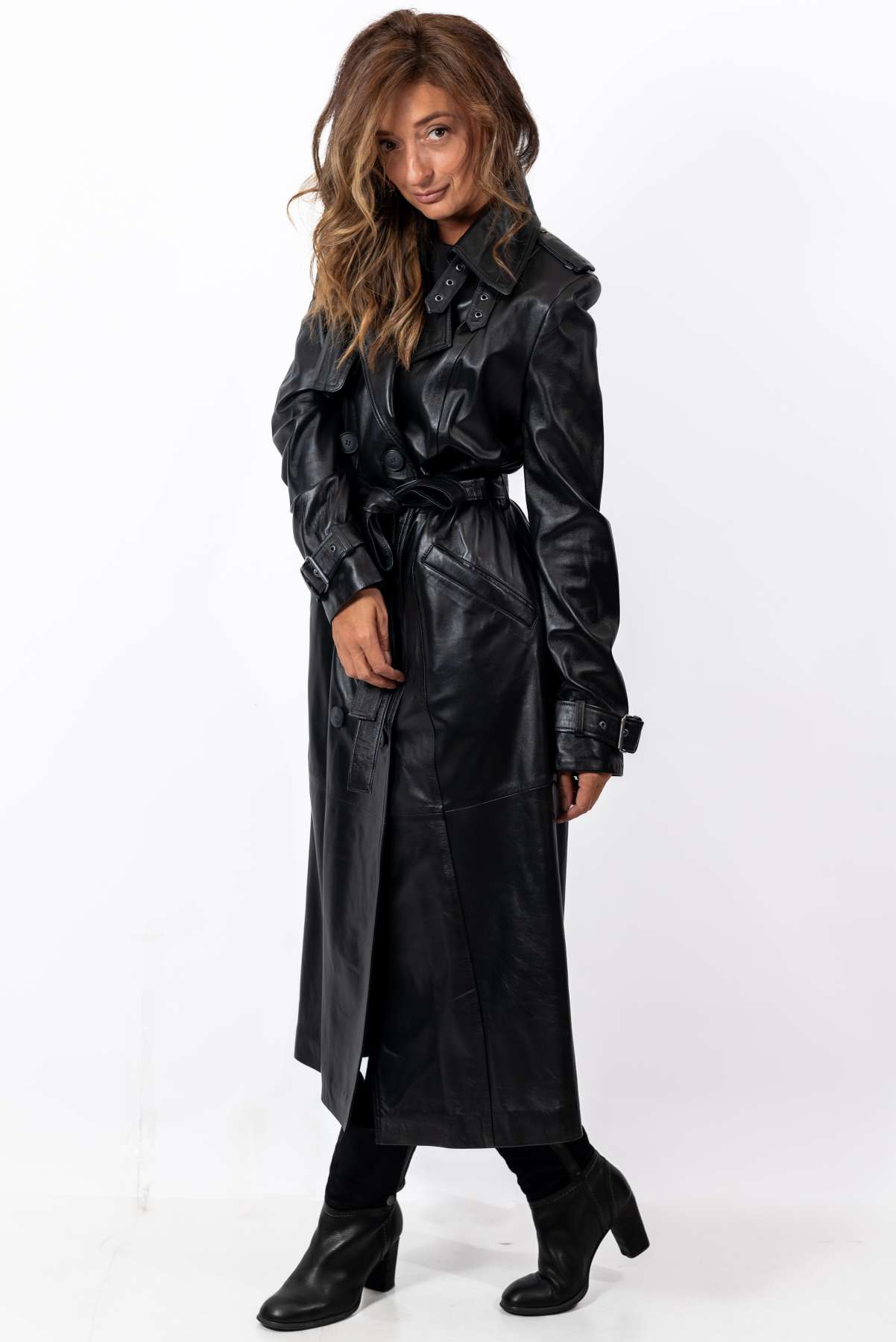 Women's leather coat Elana Black