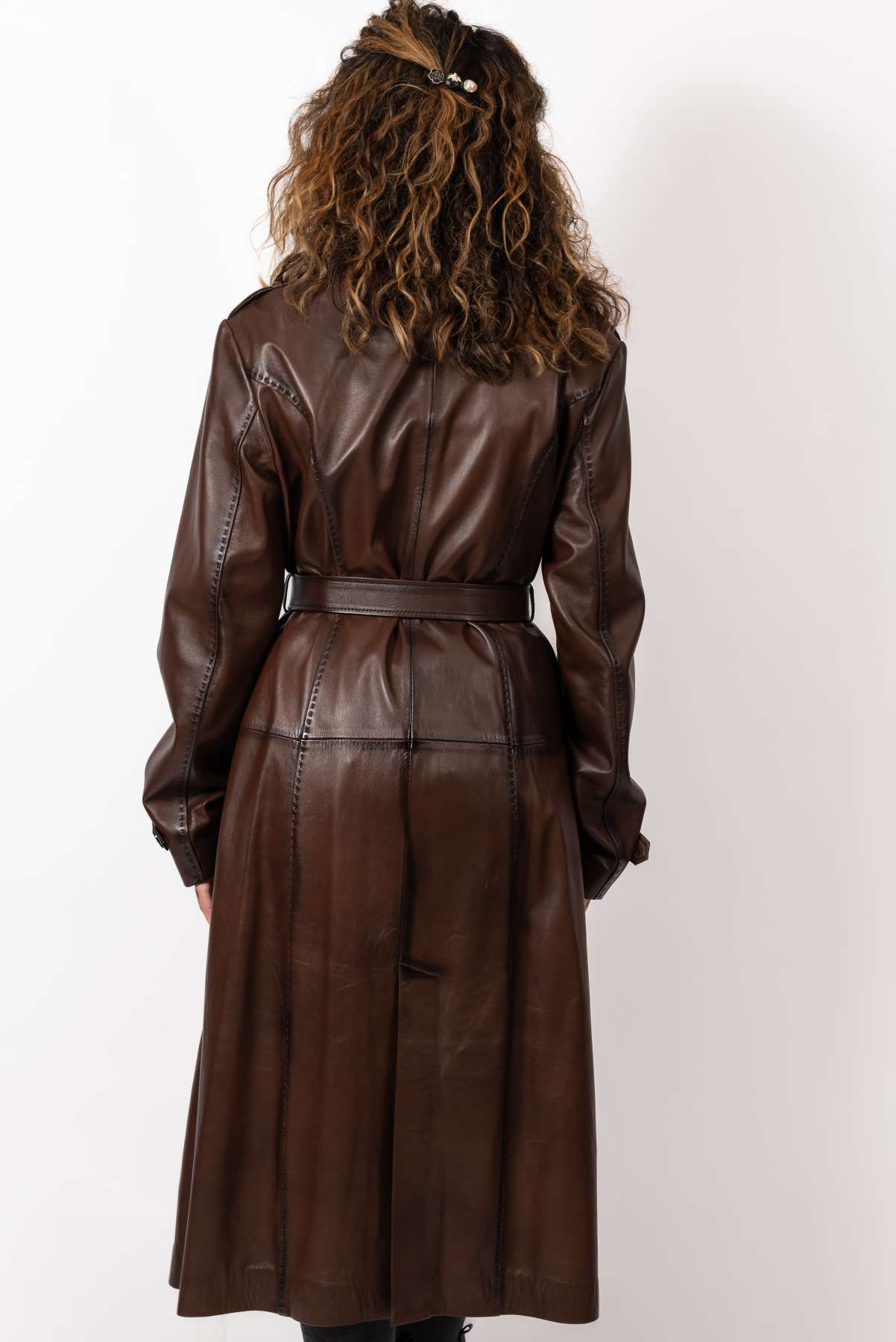 Women's leather coat Elana Brown