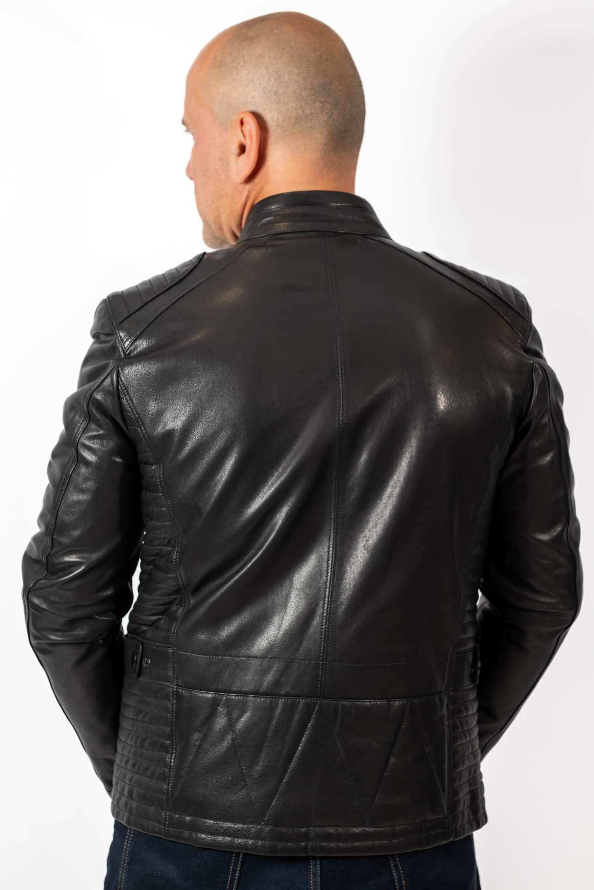 Men's leather jacket James Black