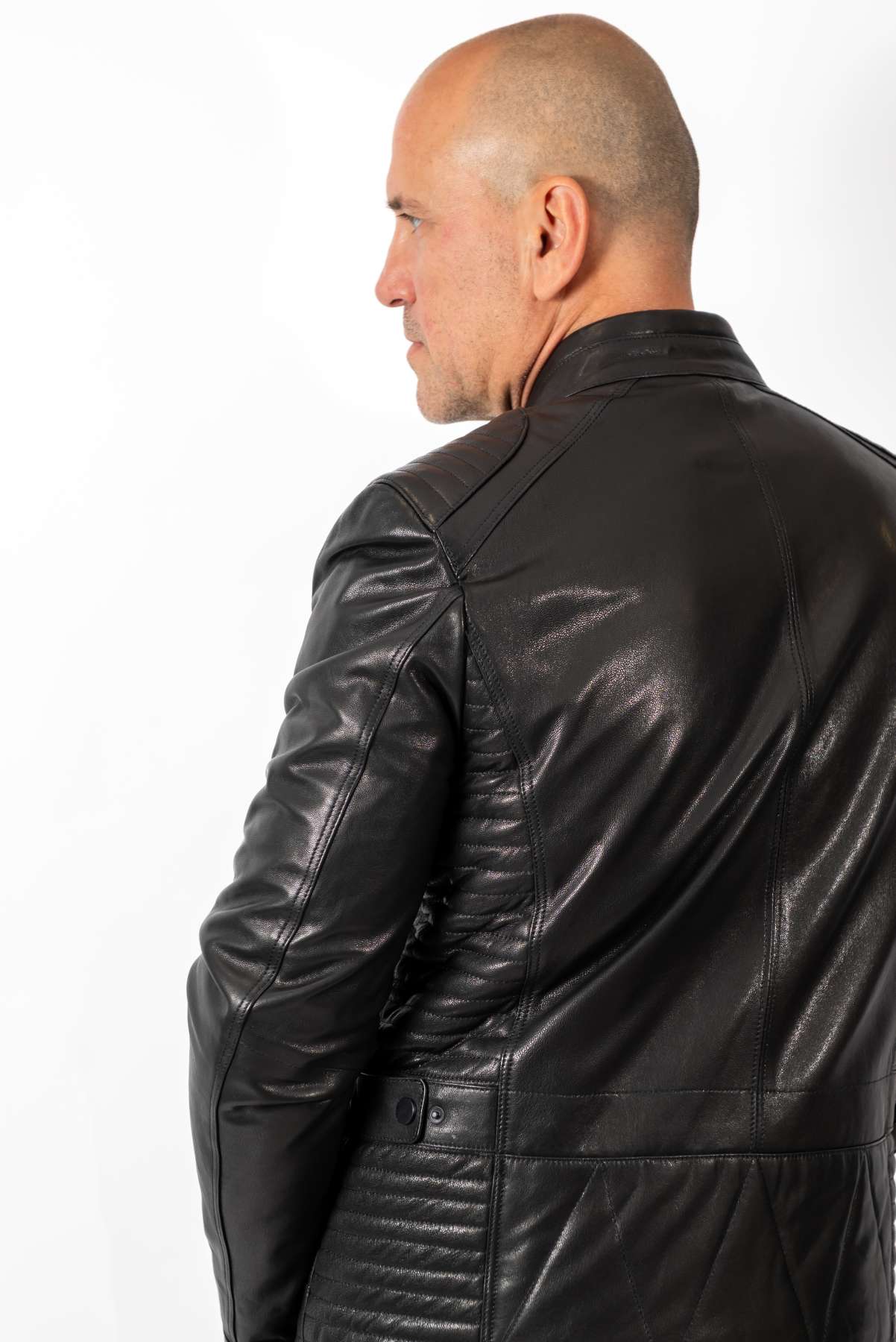 Men's leather jacket James Black