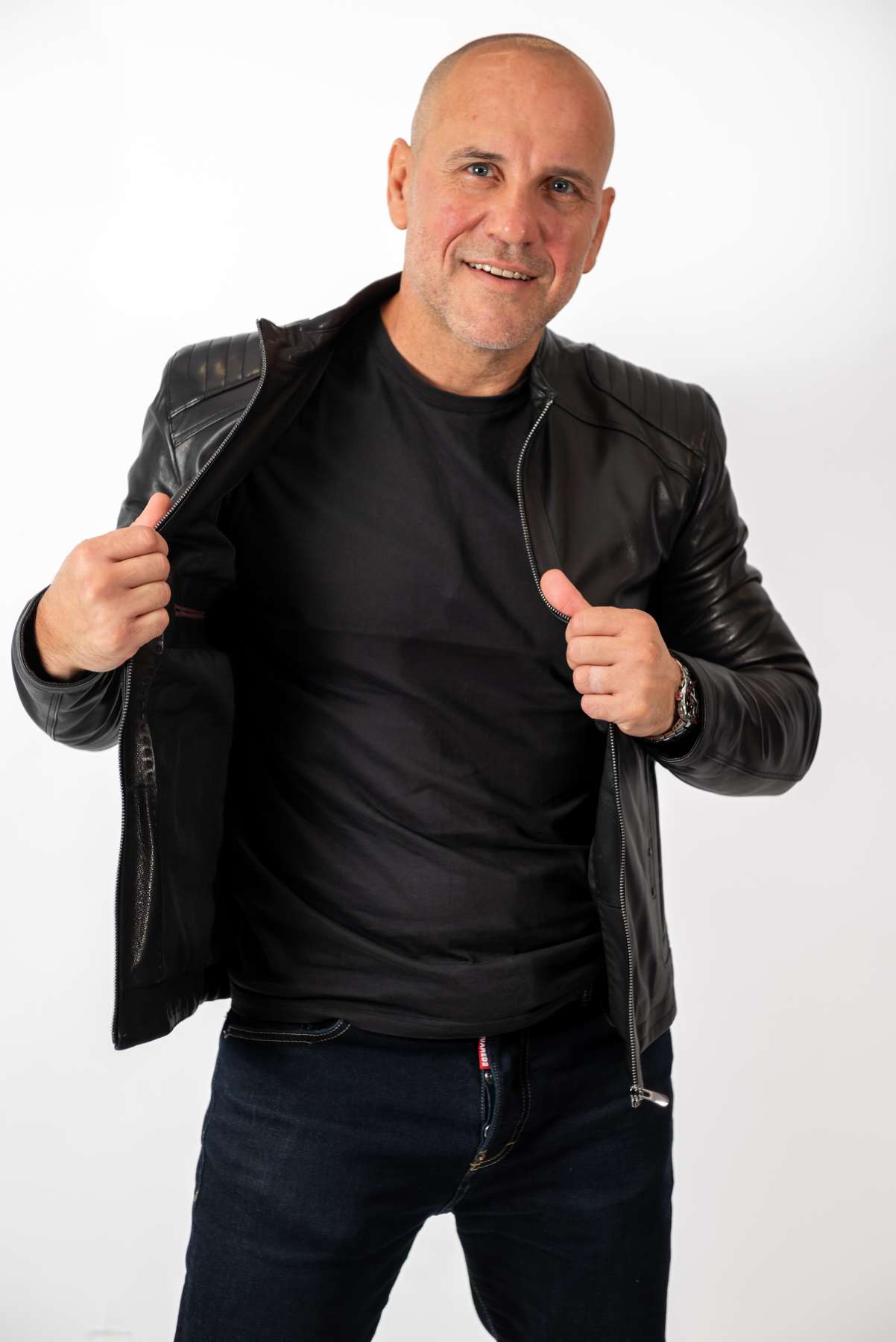 Men's leather jacket James Black