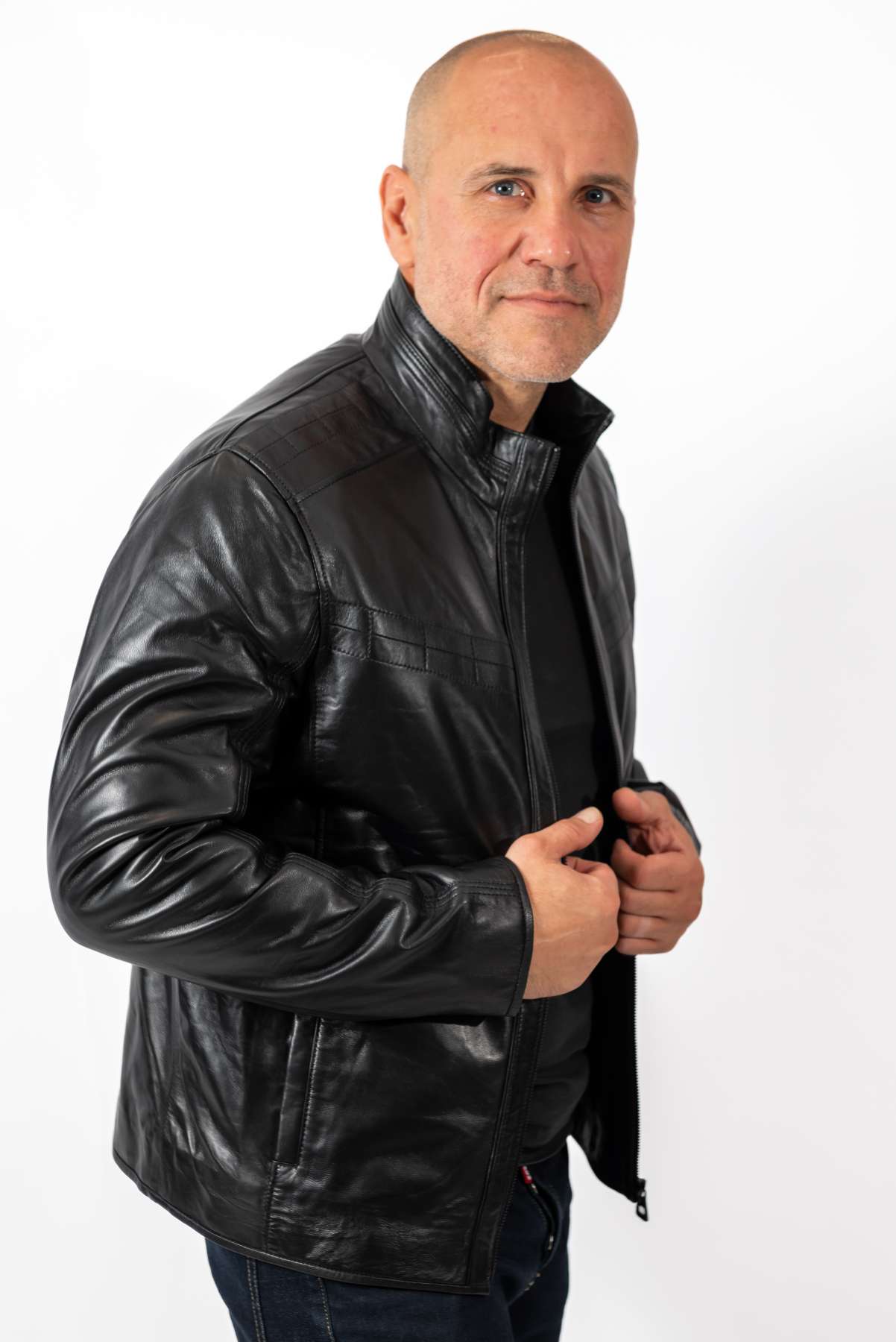 Men's leather jacket Migel Black