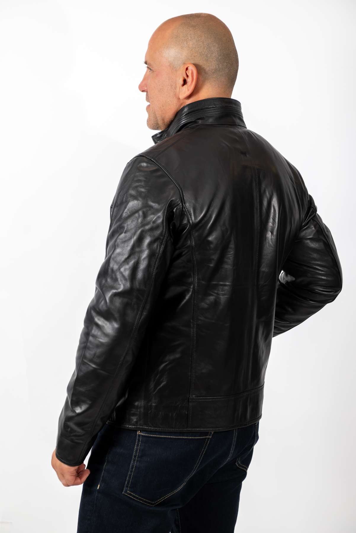 Men's leather jacket Migel Black
