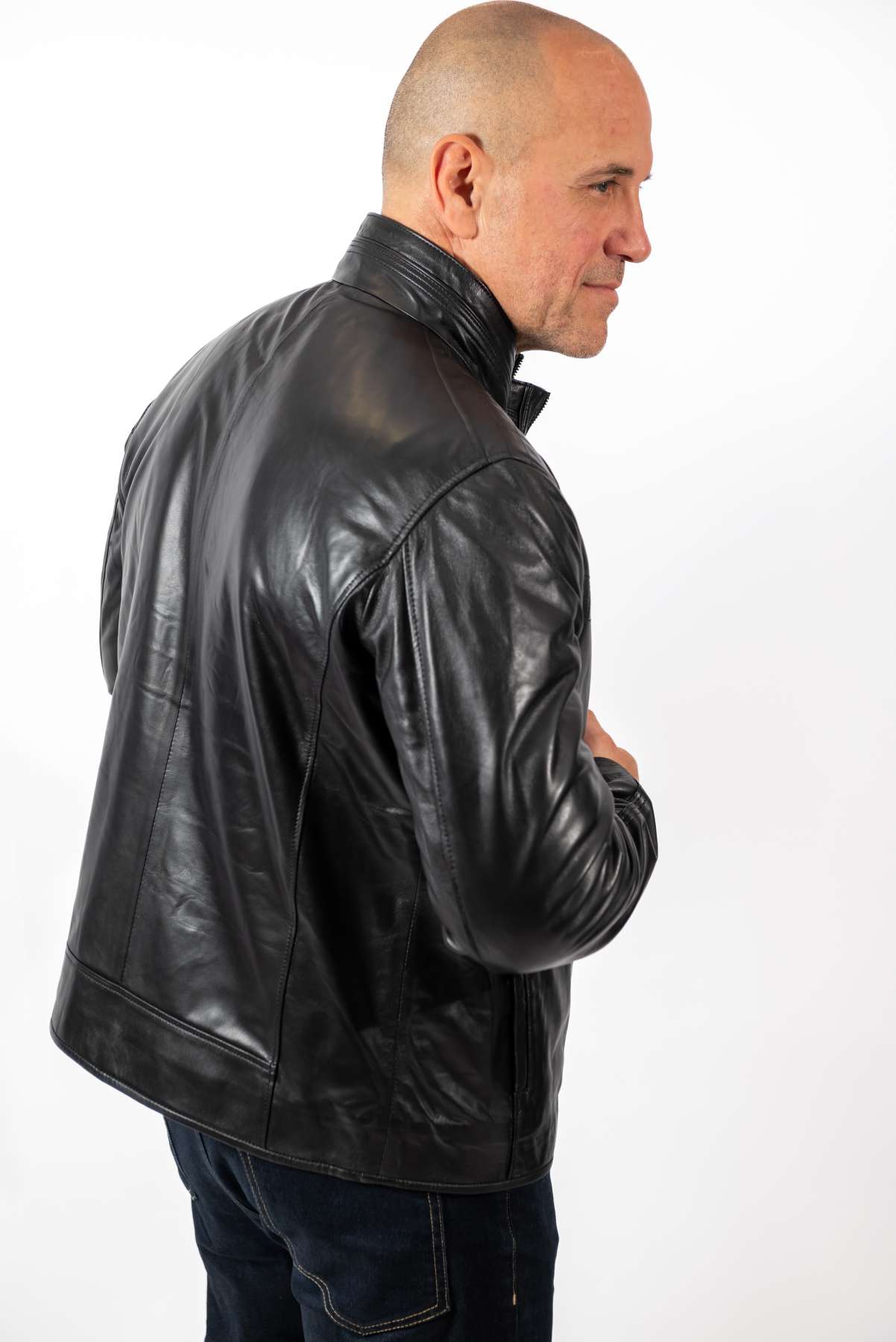 Men's leather jacket Migel Black