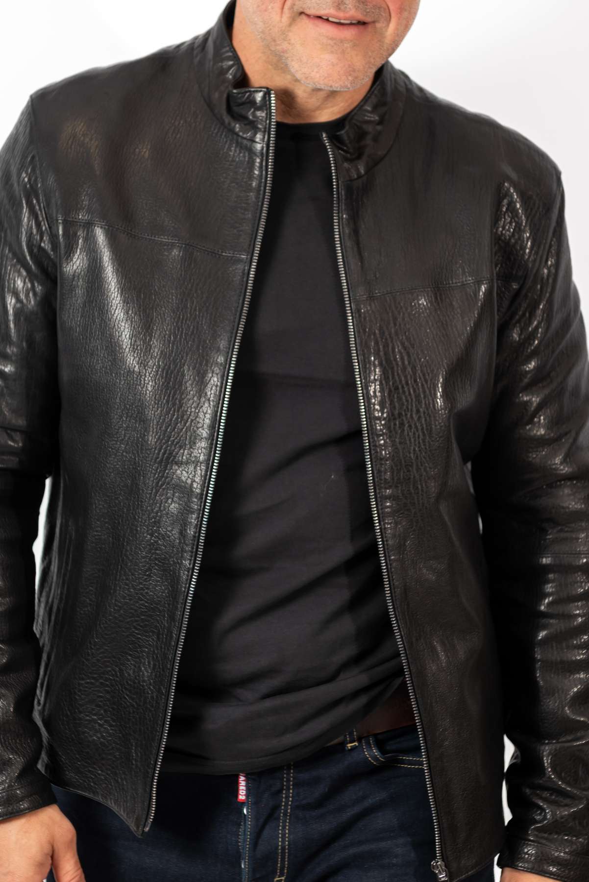 Men's leather jacket Valery Black