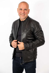 Men's leather jacket Valery Black