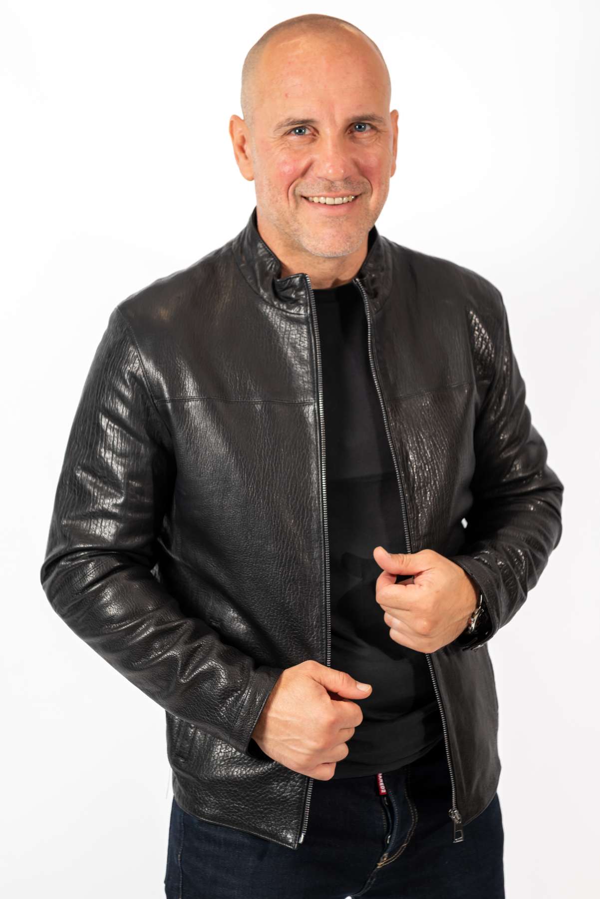 Men's leather jacket Valery Black