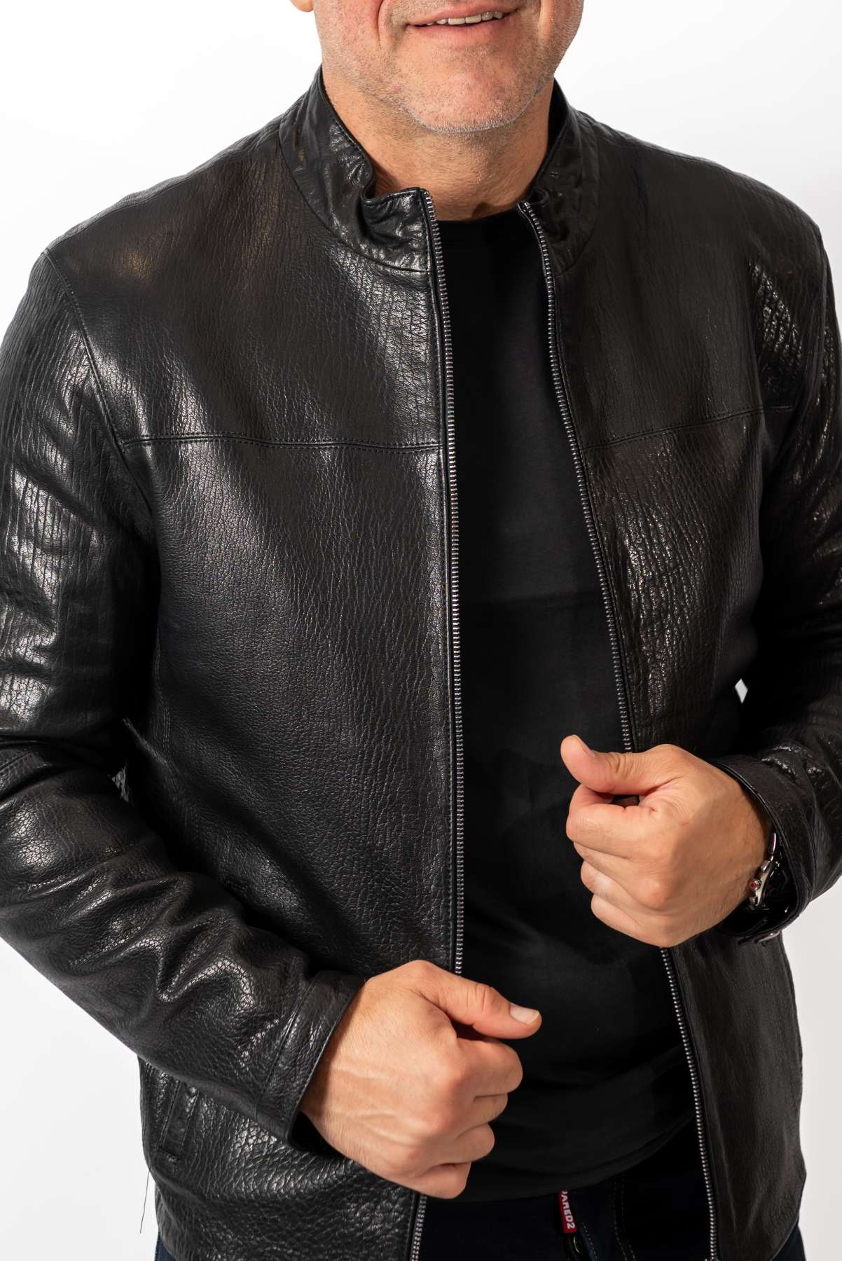 Men's leather jacket Valery Black