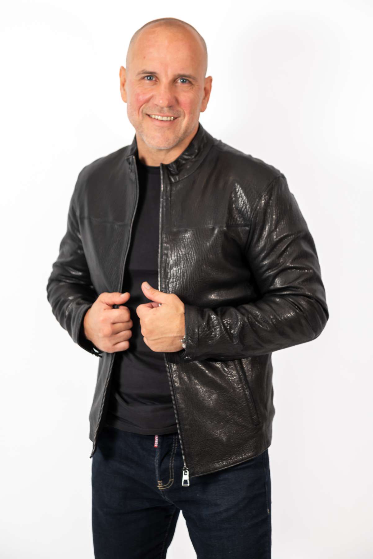 Men's leather jacket Valery Black