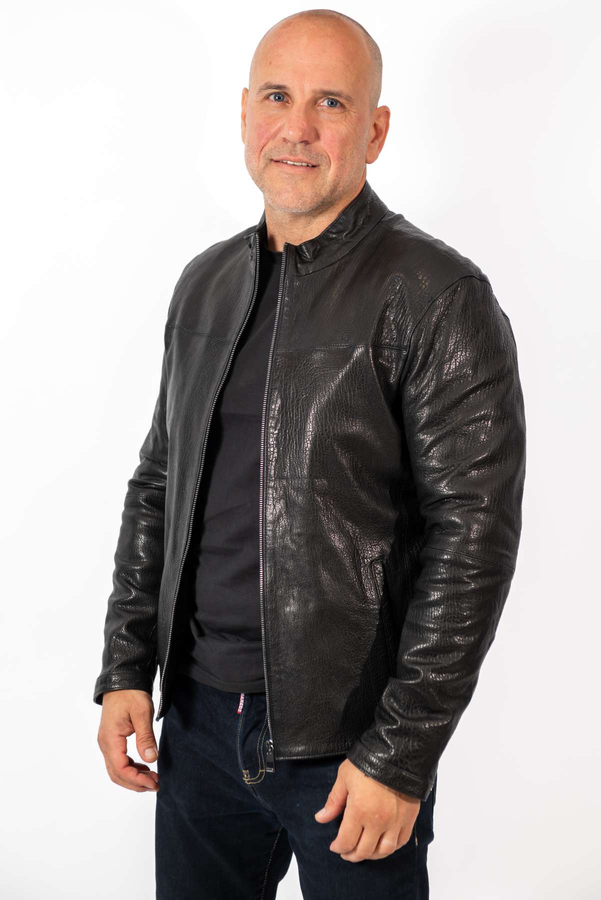 Men's leather jacket Valery Black