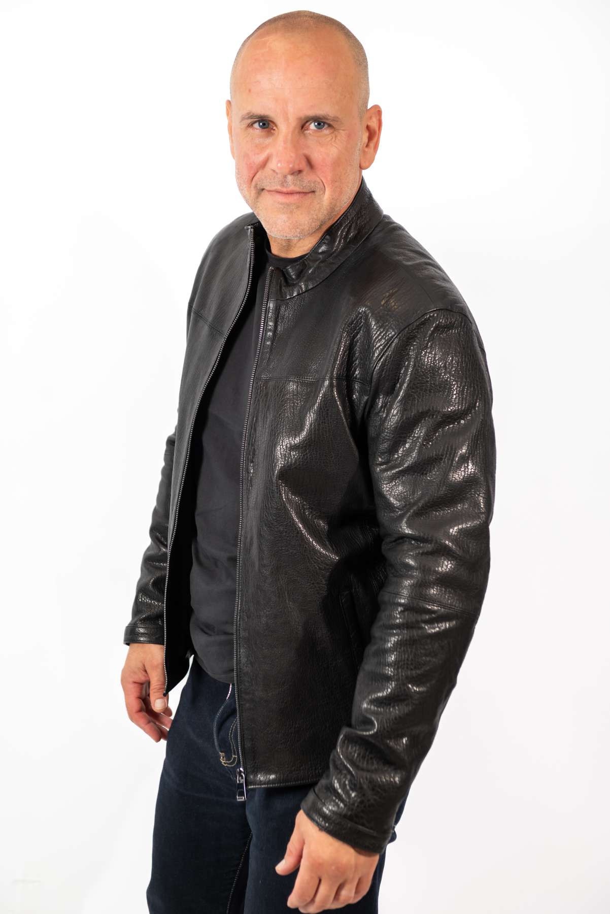 Men's leather jacket Valery Black